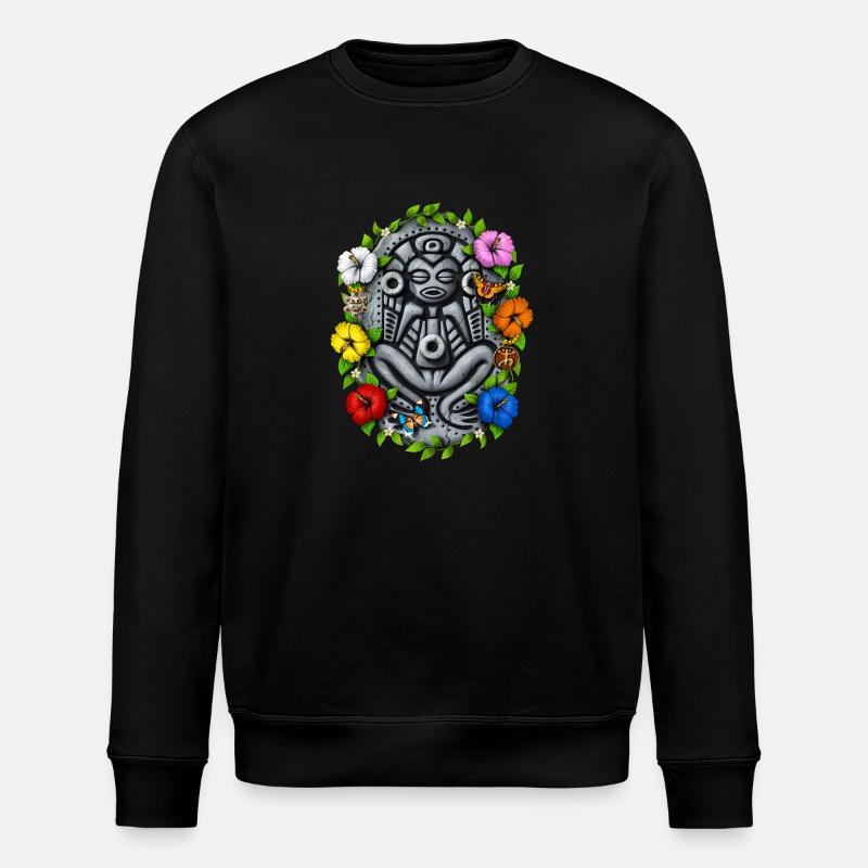 Boricua Taino Goddess Atabey - Stanley/Stella ROLLER Unisex Organic Sweatshirt - black