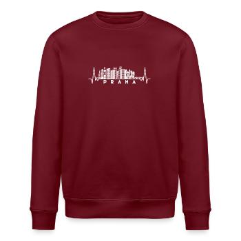 Heartbeat Skyline Czech Republic-Prague-Prague - Stanley/Stella ROLLER Unisex Organic Sweatshirt - burgundy - Front - Nik (191cm)
