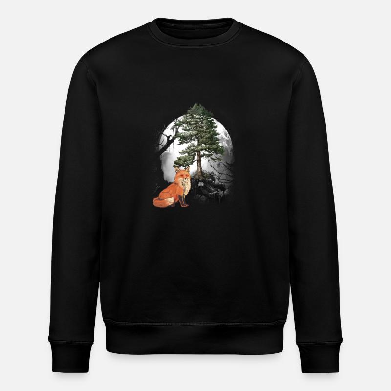 Fuchs Füchse Waldbewohner Waldtiere - Stanley/Stella Unisex Bio-Sweatshirt ROLLER - Schwarz