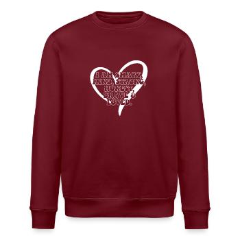 Daily Affirmation Uplifting Quotes Positive - Stanley/Stella Unisex Bio-Sweatshirt ROLLER - Burgunderrot - Vorne - Nik (191cm)