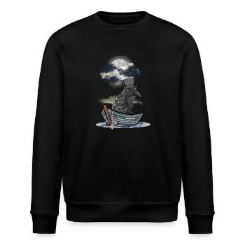 Krähe Rabe Raben Fährmann Halloween Boot mystisch - Stanley/Stella Unisex Bio-Sweatshirt ROLLER - Schwarz - Vorne - Nik (191cm)