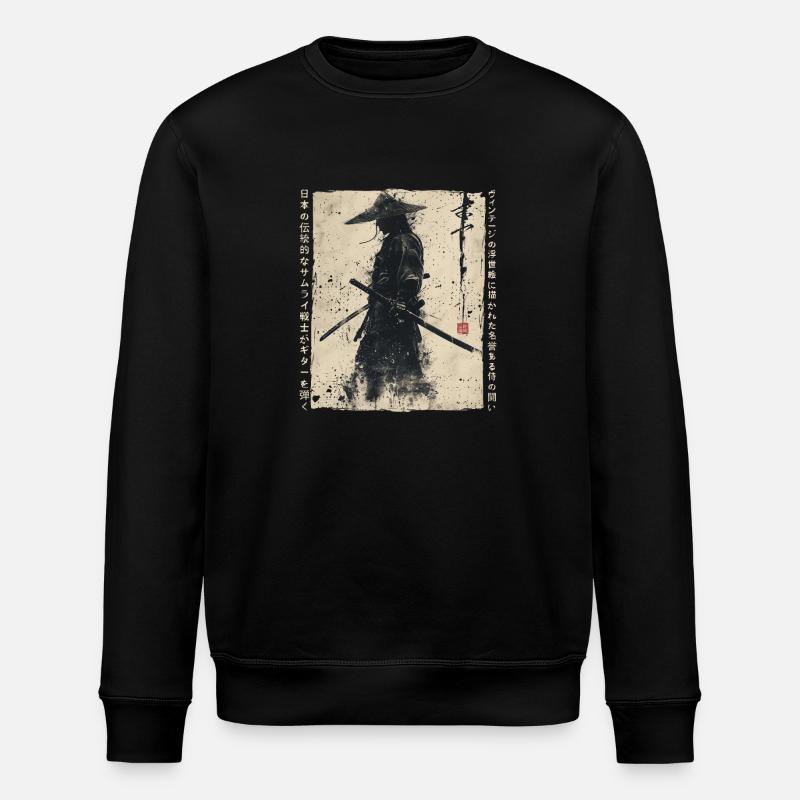 Samurai Fighter - Illustration japonaise Ukiyo-e - Sweat bio ROLLER Stanley/Stella Unisexe - noir