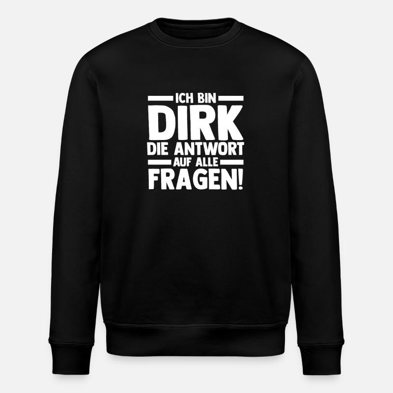 Vorname Dirk - Stanley/Stella Unisex Bio-Sweatshirt ROLLER - Schwarz