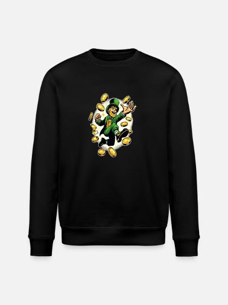 Lucky Leprechaun (Irish Leprechaun) - Stanley/Stella ROLLER Unisex Organic Sweatshirt - black
