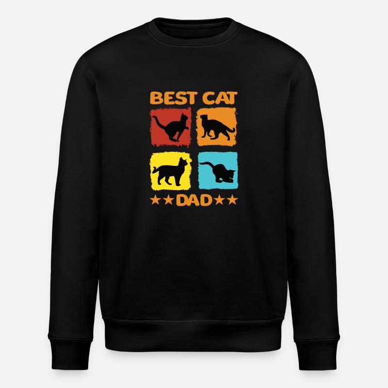 Best Cat Dad - Stanley/Stella ROLLER Unisex Organic Sweatshirt - black