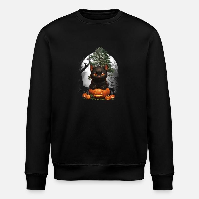 Halloween Cat Cats - Stanley/Stella ROLLER Unisex Organic Sweatshirt - black