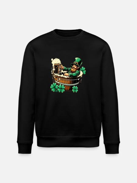 Bathing Leprechaun (Irish Leprechaun) - Stanley/Stella ROLLER Unisex Organic Sweatshirt - black
