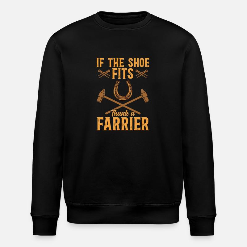 Farrier Horseshoe Horseshoeing - Stanley/Stella ROLLER Unisex Organic Sweatshirt - black