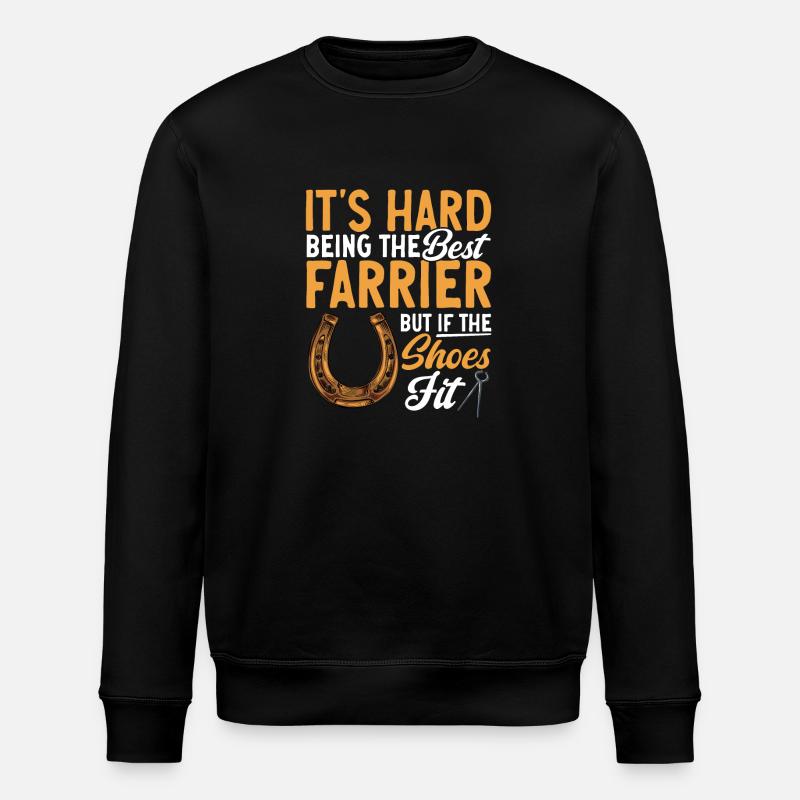 Farrier Horseshoe Horseshoeing - Stanley/Stella ROLLER Unisex Organic Sweatshirt - black