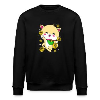 Maneki Neko Japan Glücksbringer - Stanley/Stella Unisex Bio-Sweatshirt ROLLER - Schwarz - Vorne - Nik (191cm)