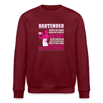 Bartender Mixologist Bartender - Stanley/Stella ROLLER Unisex Organic Sweatshirt - burgundy - Front - Nik (191cm)