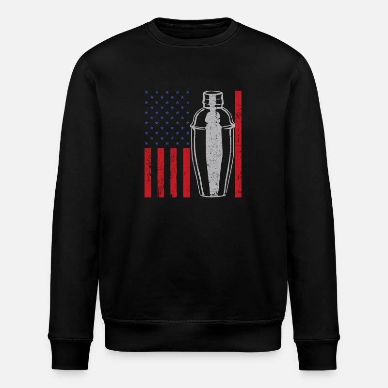 Bartender Mixologist American Flag - Stanley/Stella Unisex Bio-Sweatshirt ROLLER - Schwarz