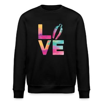 Bartender Mixologist Watercolor - Stanley/Stella Unisex Bio-Sweatshirt ROLLER - Schwarz - Vorne - Nik (191cm)