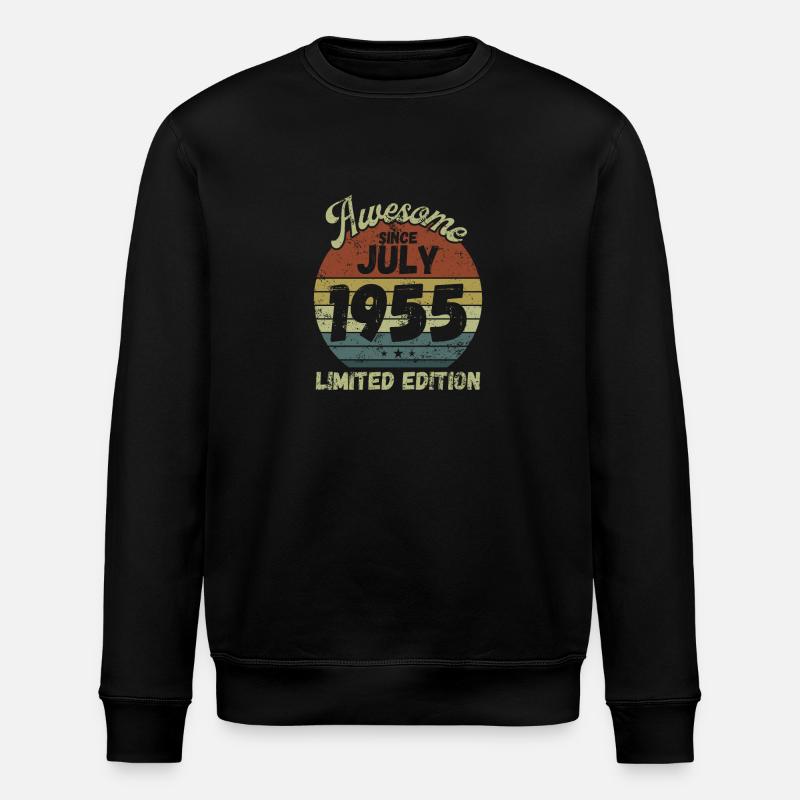 Awesome since July 1955 - Birthday - Stanley/Stella ROLLER Unisex Organic Sweatshirt - black