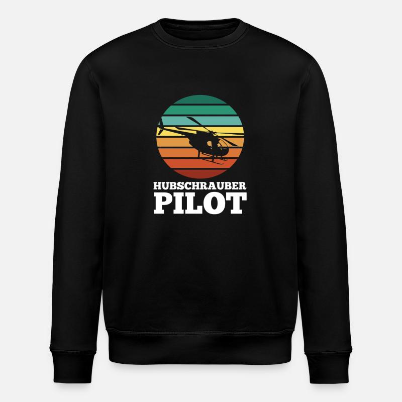 Pilot Helikopter Hubschrauber - Stanley/Stella Unisex Bio-Sweatshirt ROLLER - Schwarz
