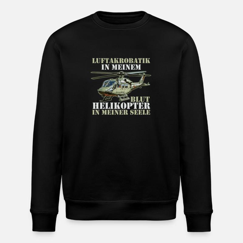 Pilot Helicopter Helicopter - Stanley/Stella ROLLER Unisex Organic Sweatshirt - black