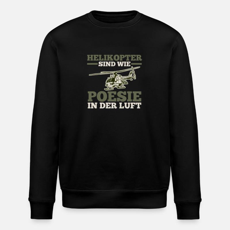 Pilot Hubschrauber Helikopter - Stanley/Stella Unisex Bio-Sweatshirt ROLLER - Schwarz