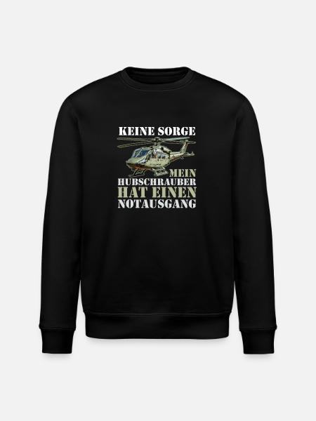 Pilot Helicopter Helicopter - Stanley/Stella ROLLER Unisex Organic Sweatshirt - black