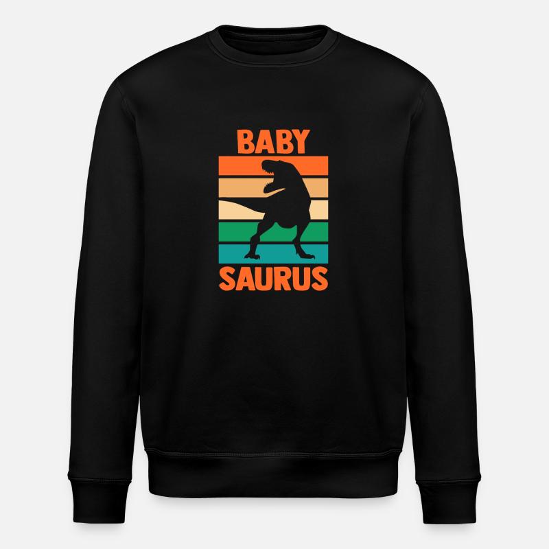 Babysaurus Dino Dinosaur - Stanley/Stella ROLLER Unisex Organic Sweatshirt - black