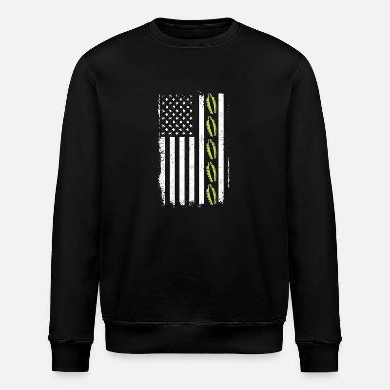 Bartender Mixologist American Flag - Stanley/Stella Unisex Bio-Sweatshirt ROLLER - Schwarz