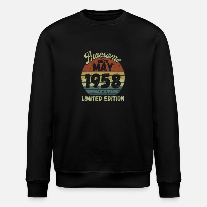 Génial depuis mai 1958 - Anniversaire - Sweat bio ROLLER Stanley/Stella Unisexe - noir