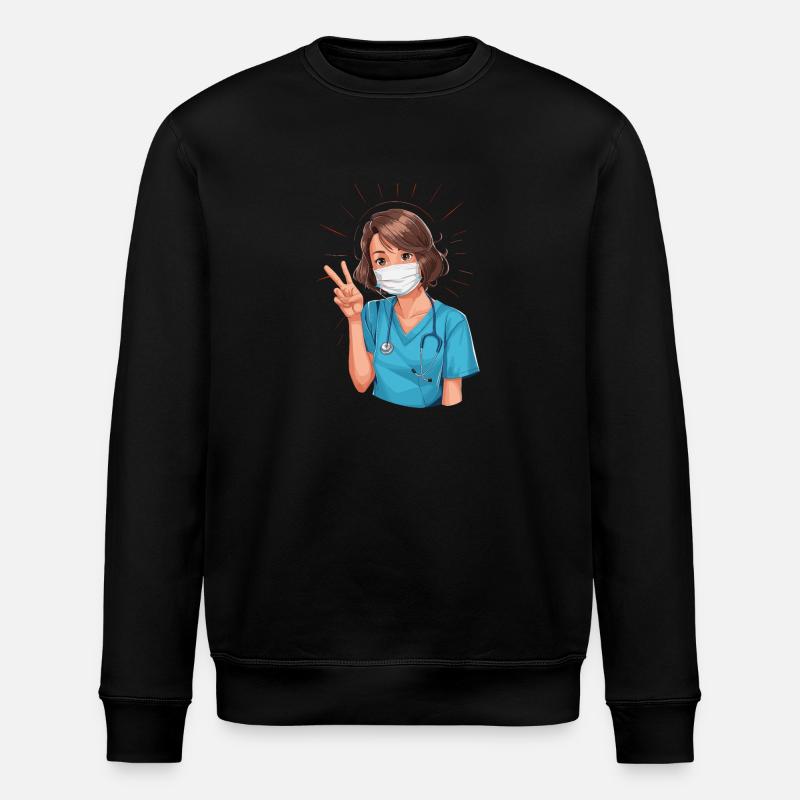 Lustige Krankenschwester mit Humor - Stanley/Stella Unisex Bio-Sweatshirt ROLLER - Schwarz