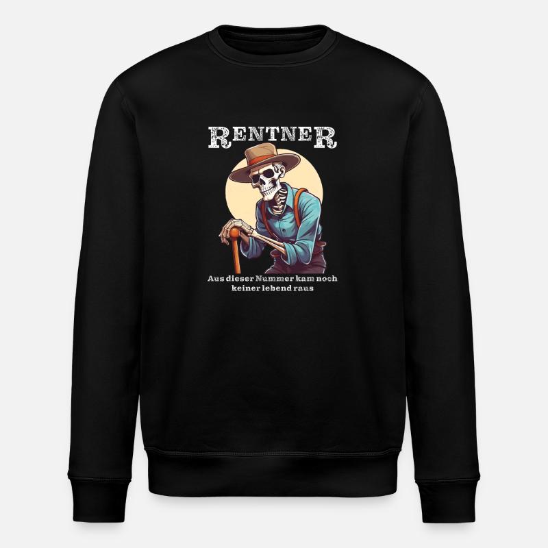 PENSIONER BONES - Stanley/Stella ROLLER Unisex Organic Sweatshirt - black