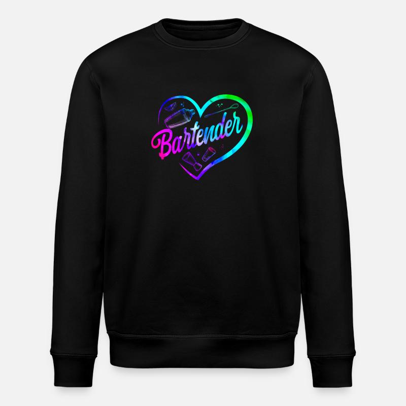 Bartender Mixologist Heart - Stanley/Stella Unisex Bio-Sweatshirt ROLLER - Schwarz
