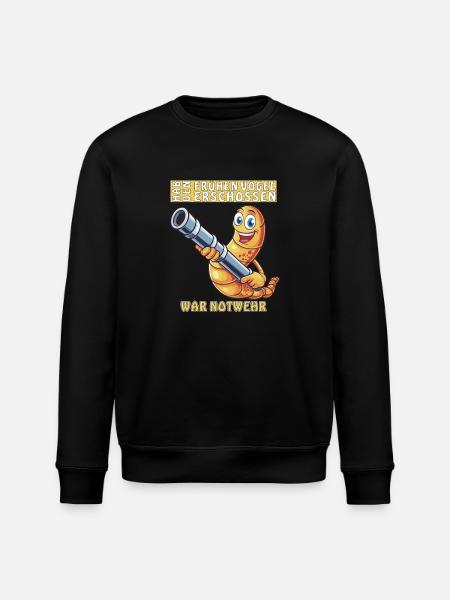 SHOT THE EARLY BIRD SELF-DEFENSE - Stanley/Stella ROLLER Unisex Organic Sweatshirt - black