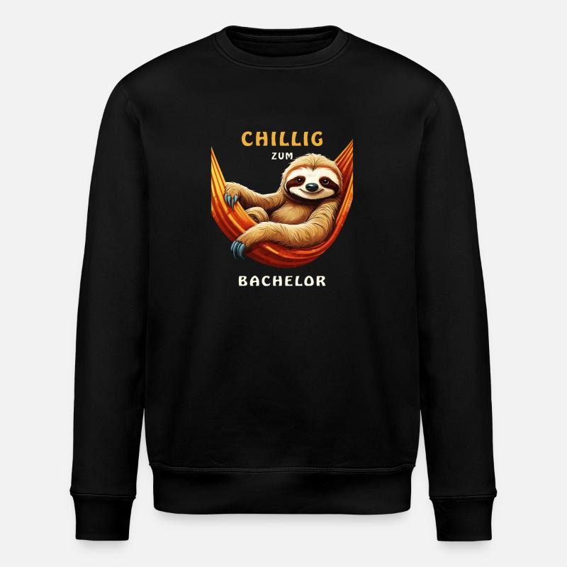 SLOTH CHILLIG TO BACHELOR - Stanley/Stella ROLLER Unisex Organic Sweatshirt - black