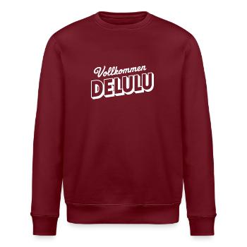 Perfectly Delulu Un dicton drôle déroute Denglis - Sweat bio ROLLER Stanley/Stella Unisexe - bordeaux - Devant - Nik (191cm)