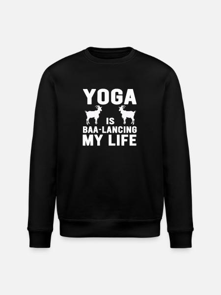 Goat Yoga Balancing My Life - Stanley/Stella ROLLER Unisex Organic Sweatshirt - black