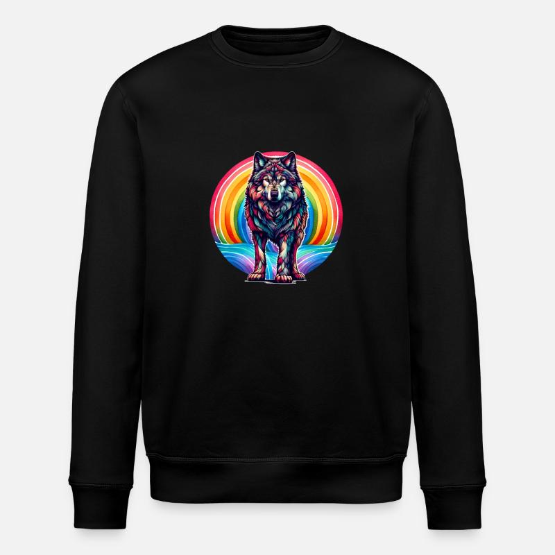 Loup arc-en-ciel loups - Sweat bio ROLLER Stanley/Stella Unisexe - noir