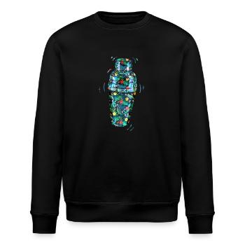 Bartender Mixologist Floral - Stanley/Stella Unisex Bio-Sweatshirt ROLLER - Schwarz - Vorne - Nik (191cm)