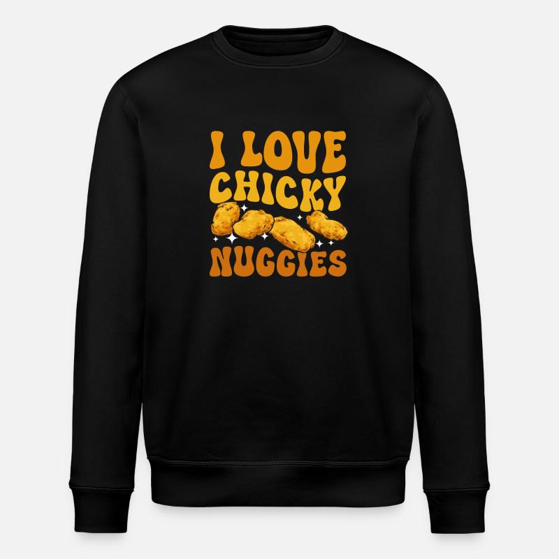Chicken Nugget Lover Chicken Nuggets - Stanley/Stella ROLLER Unisex Organic Sweatshirt - black
