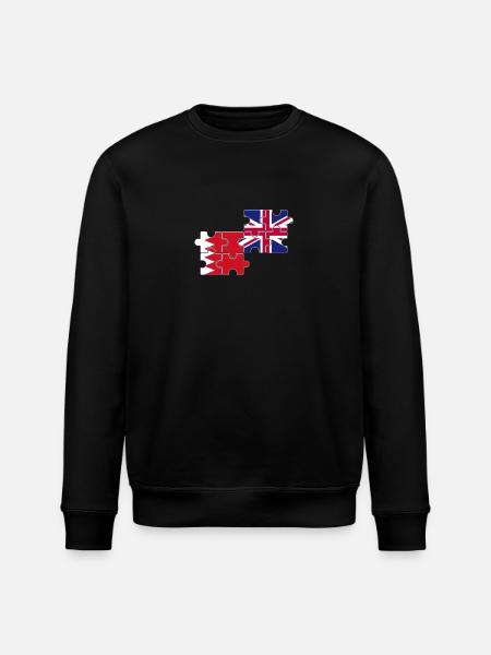 Bahrain UK Flag British Bahraini - Stanley/Stella ROLLER Unisex Organic Sweatshirt - black
