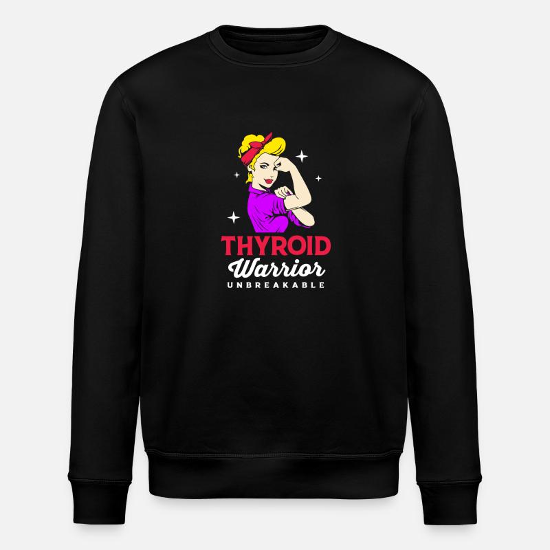 Thyroid cancer - Stanley/Stella ROLLER Unisex Organic Sweatshirt - black