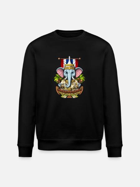 Thailand Elephant - Stanley/Stella ROLLER Unisex Organic Sweatshirt - black