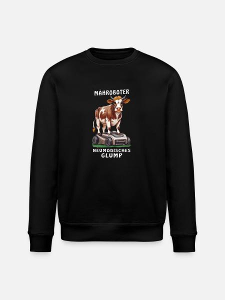COW ROBOTIC LAWNMOWER NEWFANGLED GLUMP - Stanley/Stella ROLLER Unisex Organic Sweatshirt - black