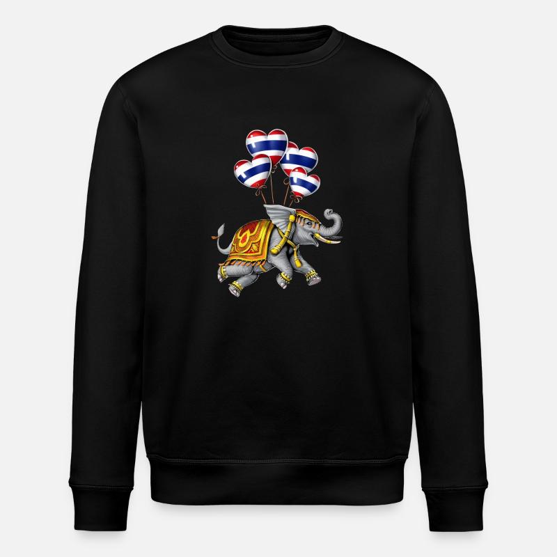 Thailand Elefant - Stanley/Stella Unisex Bio-Sweatshirt ROLLER - Schwarz