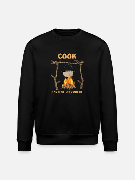 FIRE PIT COOK ANYTIME, ANYWHERE - Stanley/Stella ROLLER Unisex Organic Sweatshirt - black