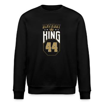 Birthday King 44 Jahre 44. Geburtstag Geschenk - Stanley/Stella Unisex Bio-Sweatshirt ROLLER - Schwarz - Vorne - Nik (191cm)
