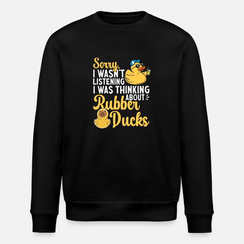 Quietscheentchen Quietscheente Gummiente - Stanley/Stella Unisex Bio-Sweatshirt ROLLER - Schwarz