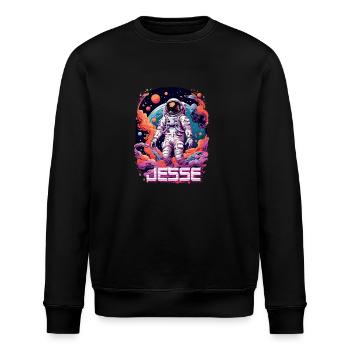 JESSE - Beautiful boy name with cool astronaut - Stanley/Stella ROLLER Unisex Organic Sweatshirt - black - Front - Nik (191cm)
