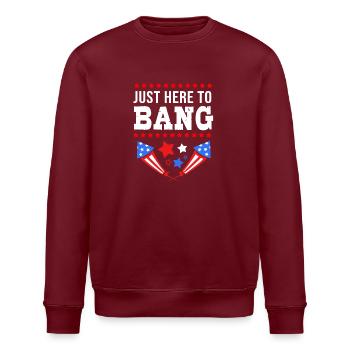 Vierter Juli Nationalfarben Nationalfeiertag USA - Stanley/Stella Unisex Bio-Sweatshirt ROLLER - Burgunderrot - Vorne - Nik (191cm)