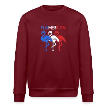 Vierter Juli Nationalfarben Nationalfeiertag USA - Stanley/Stella Unisex Bio-Sweatshirt ROLLER - Burgunderrot - Vorne - Nik (191cm)