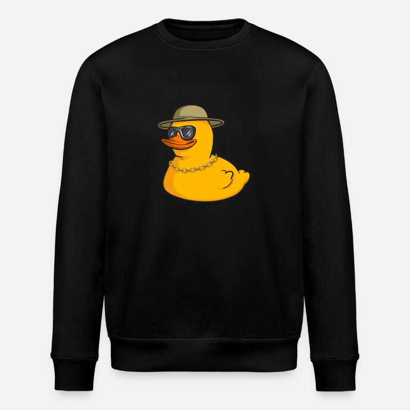 Quietscheentchen Quietscheente Gummiente - Stanley/Stella Unisex Bio-Sweatshirt ROLLER - Schwarz