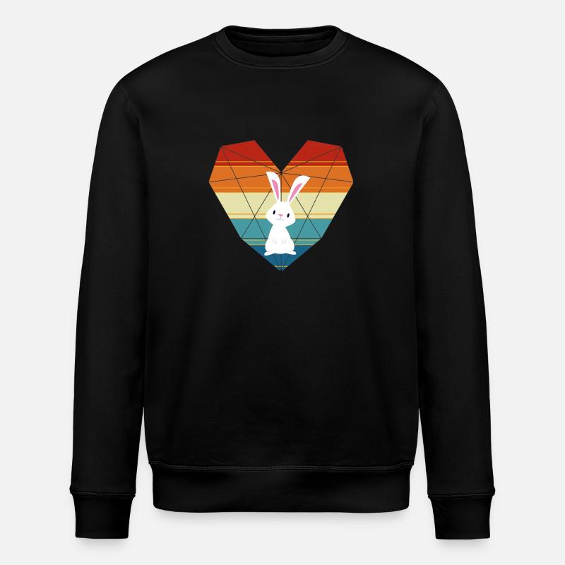 Mignon Lapin Coeur Drôle Lapin - Sweat bio ROLLER Stanley/Stella Unisexe - noir