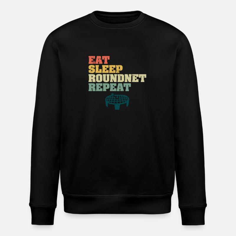 Eat Sleep Roundnet Repeat - Stanley/Stella ROLLER Unisex Organic Sweatshirt - black