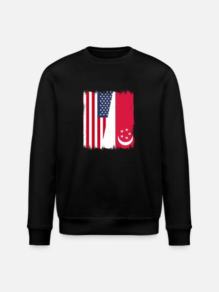 Drapeau américain de Singapour - Sweat bio ROLLER Stanley/Stella Unisexe - noir